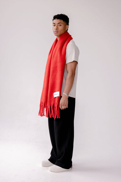 Crimson Red Stockholm Recycled Winter Scarf