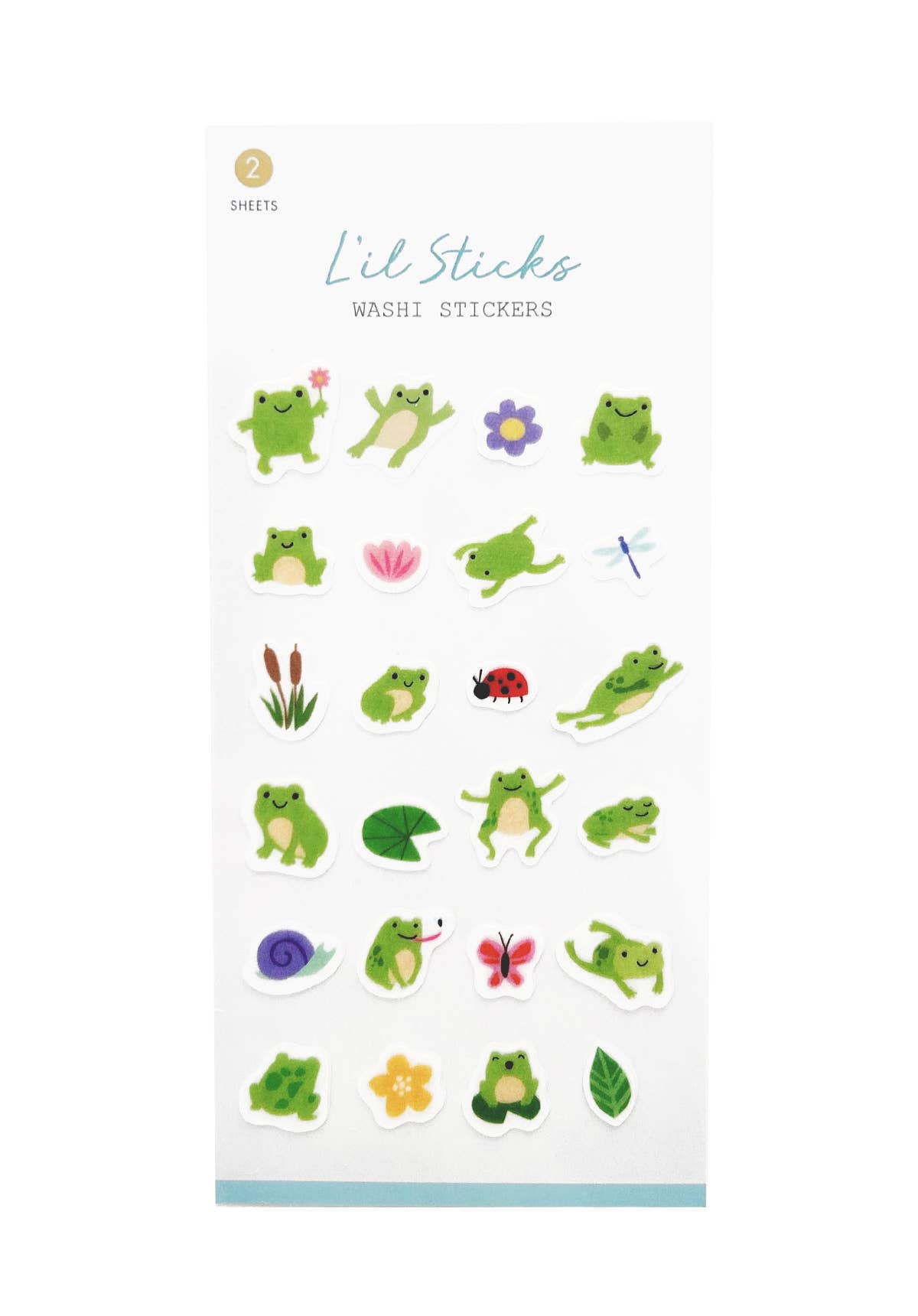 Frogs Washi Stickers, 2 Sheets