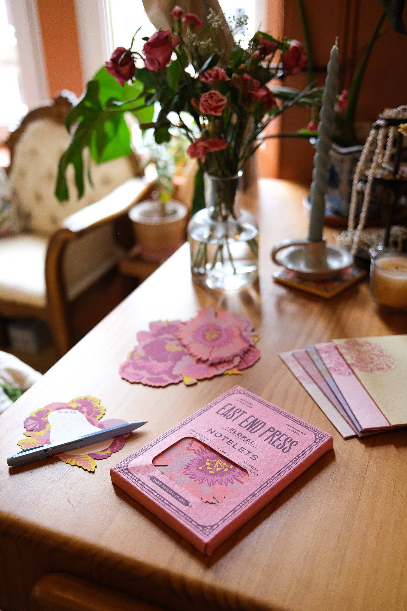 Floral Screen Printed Notecard Set