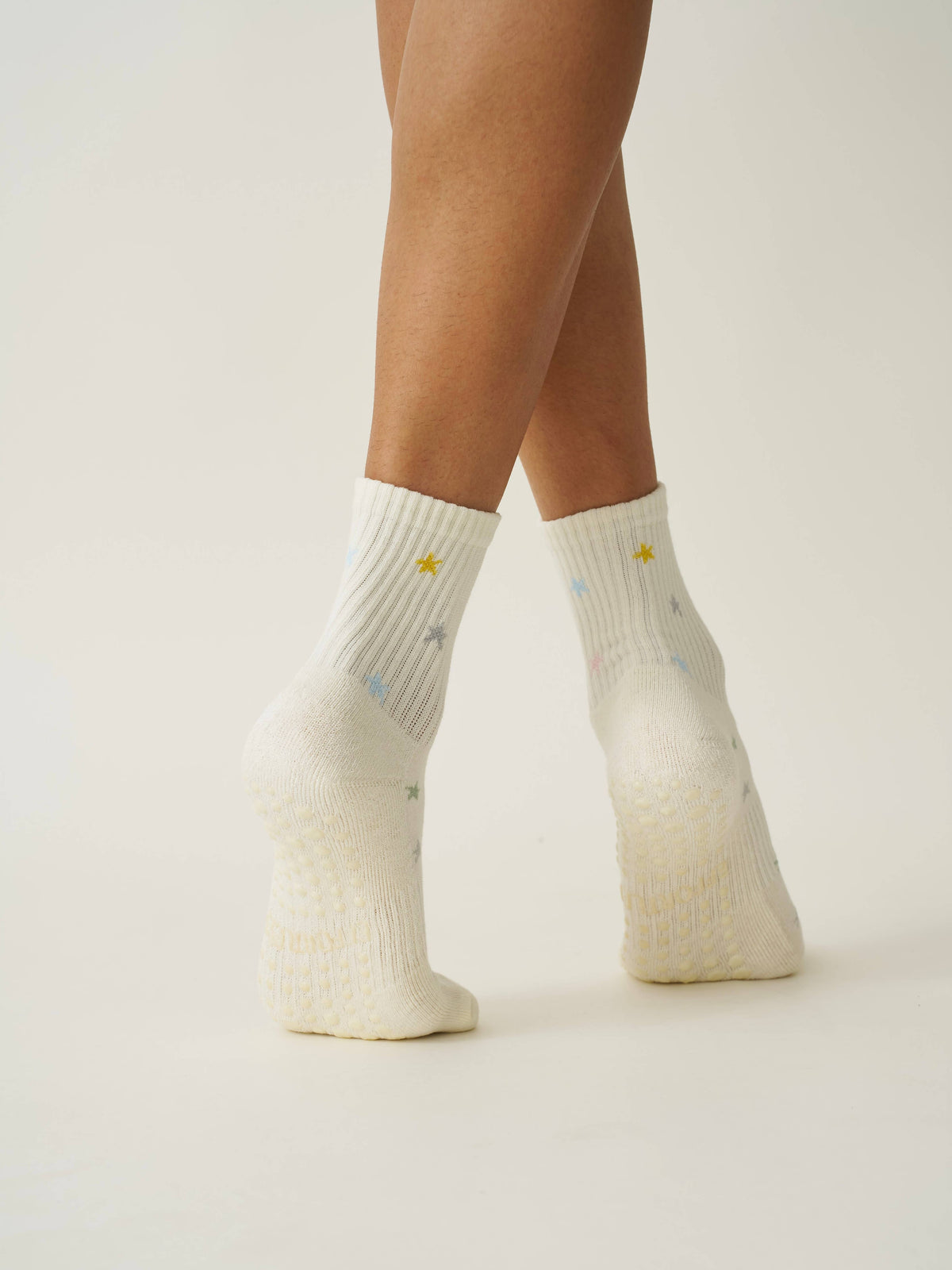 Star Print Organic Cotton Grip Socks