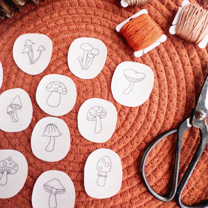Mini Mushroom Stick and Stitch Embroidery Patterns