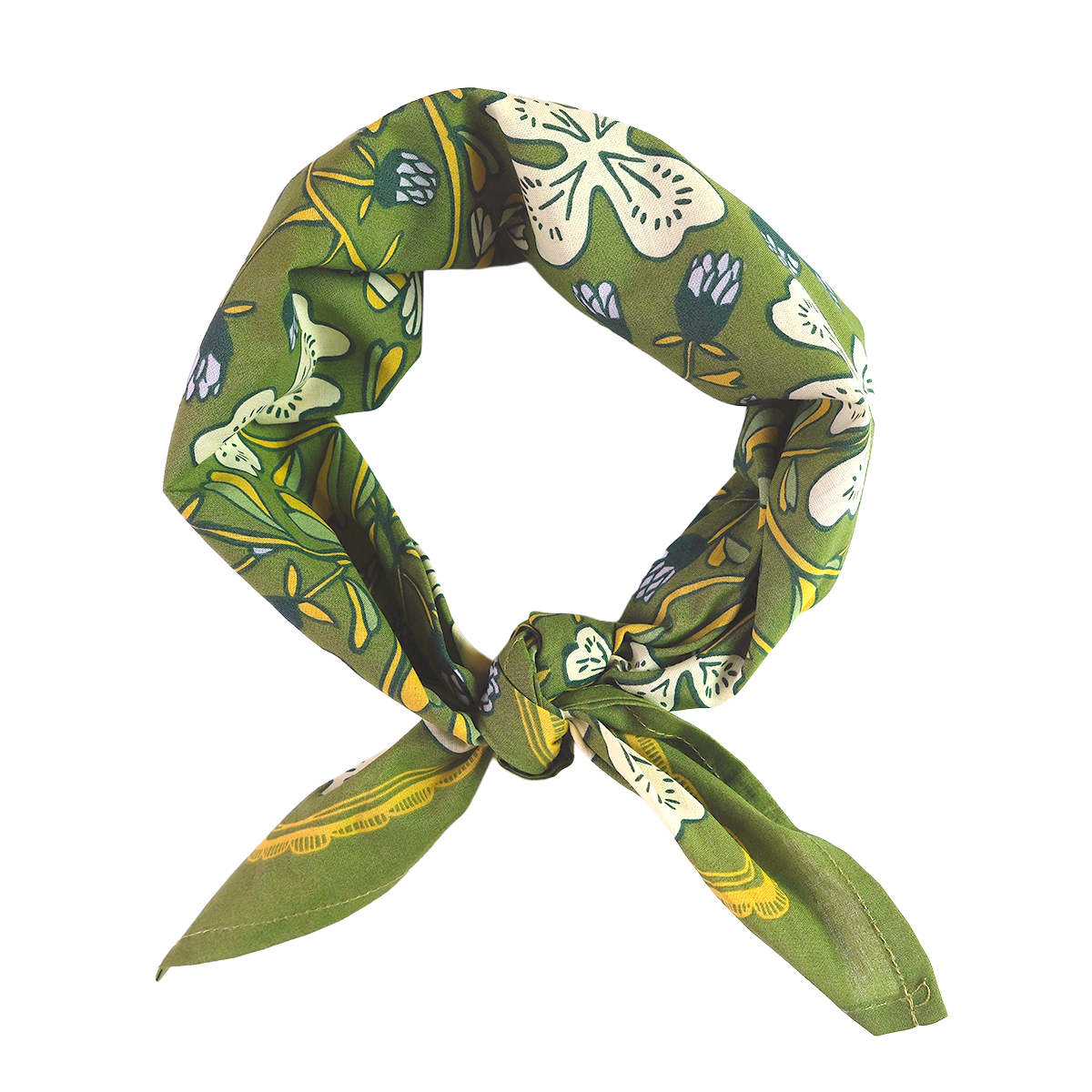 No. 152 Josephine Hand Screen-Printed Cotton Bandana