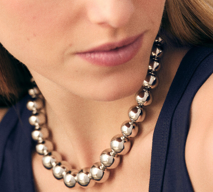 Waterproof Gold or Silver Bead Choker Necklace