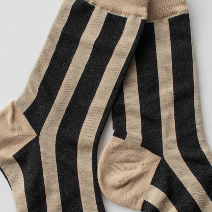 Glitter Vertical Striped Crew Socks