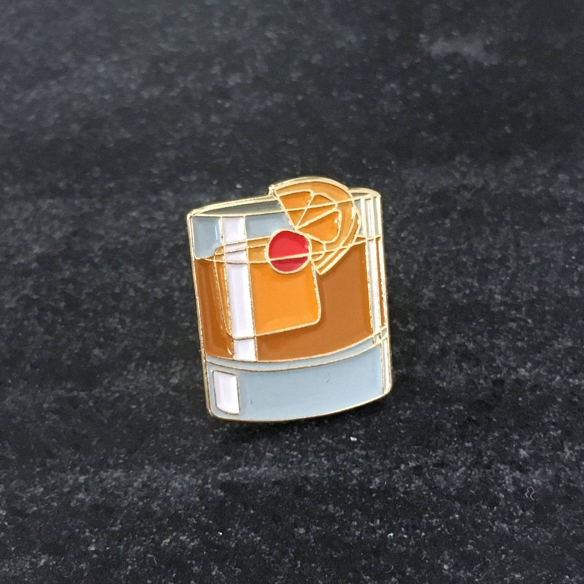 Tiny Old Fashioned Cocktail Enamel Lapel Pin