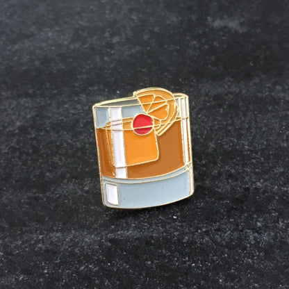 Tiny Old Fashioned Cocktail Enamel Lapel Pin