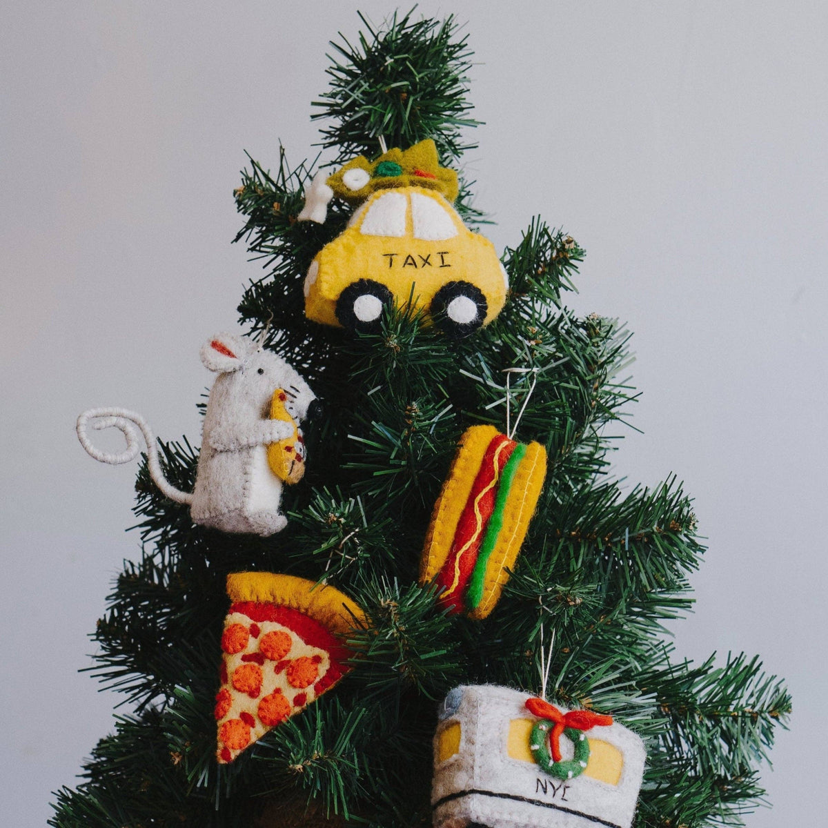 Felt Pizza Slice Christmas Ornament, NYC