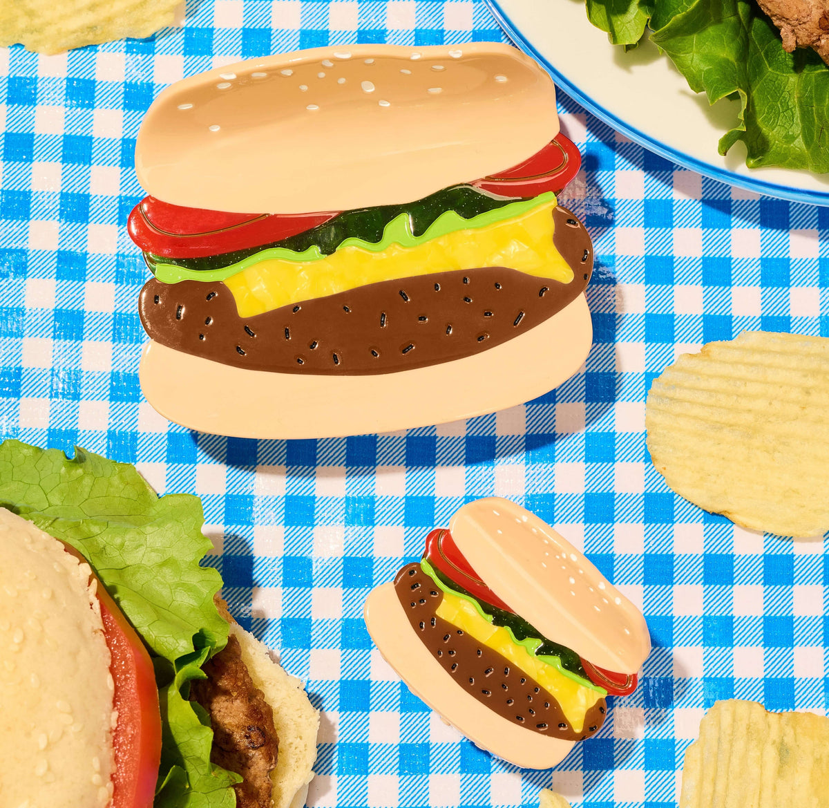 Mini Burger Acetate Hair Claw Clip