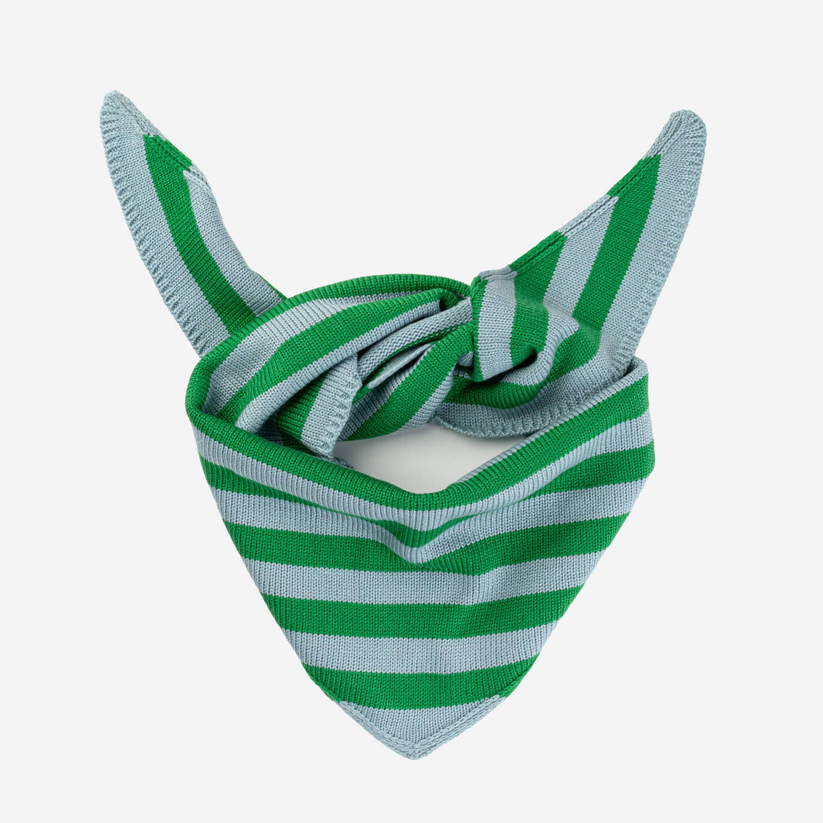 Simple Stripe Knit Triangle Scarf Neckerchief