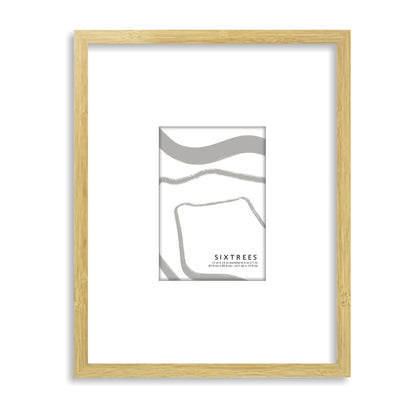 Matted Wood Picture Frame with Beveled Mat