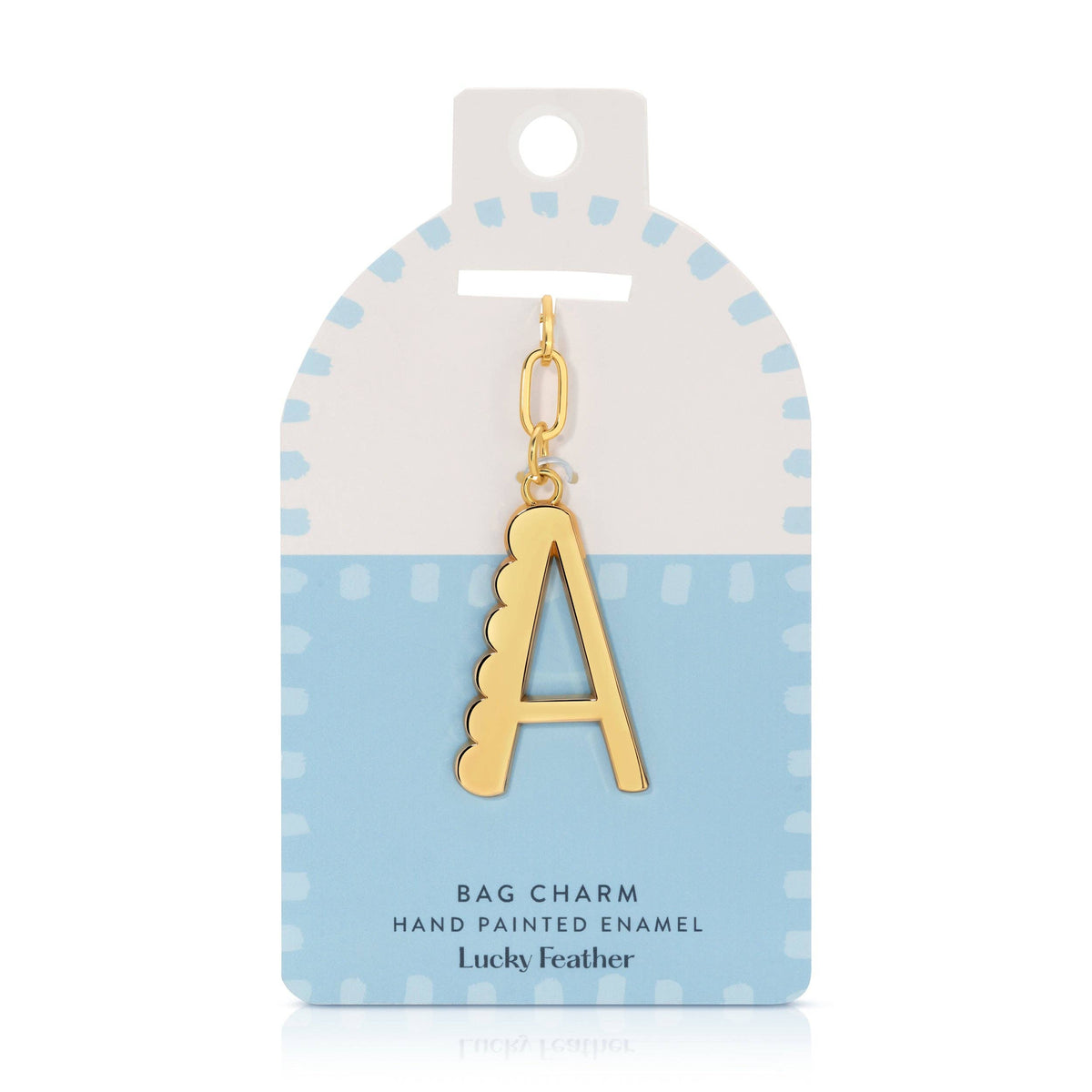 Initial A Enamel Bag Charm Keychain