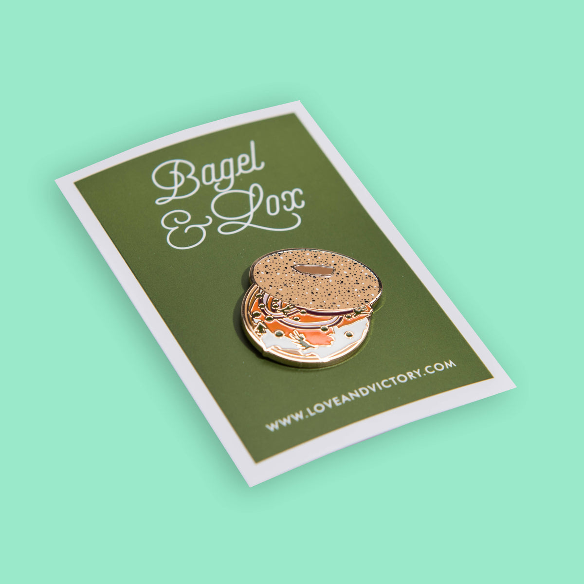 Bagel and Lox Enamel Pin Tiny Food Lapel Pin