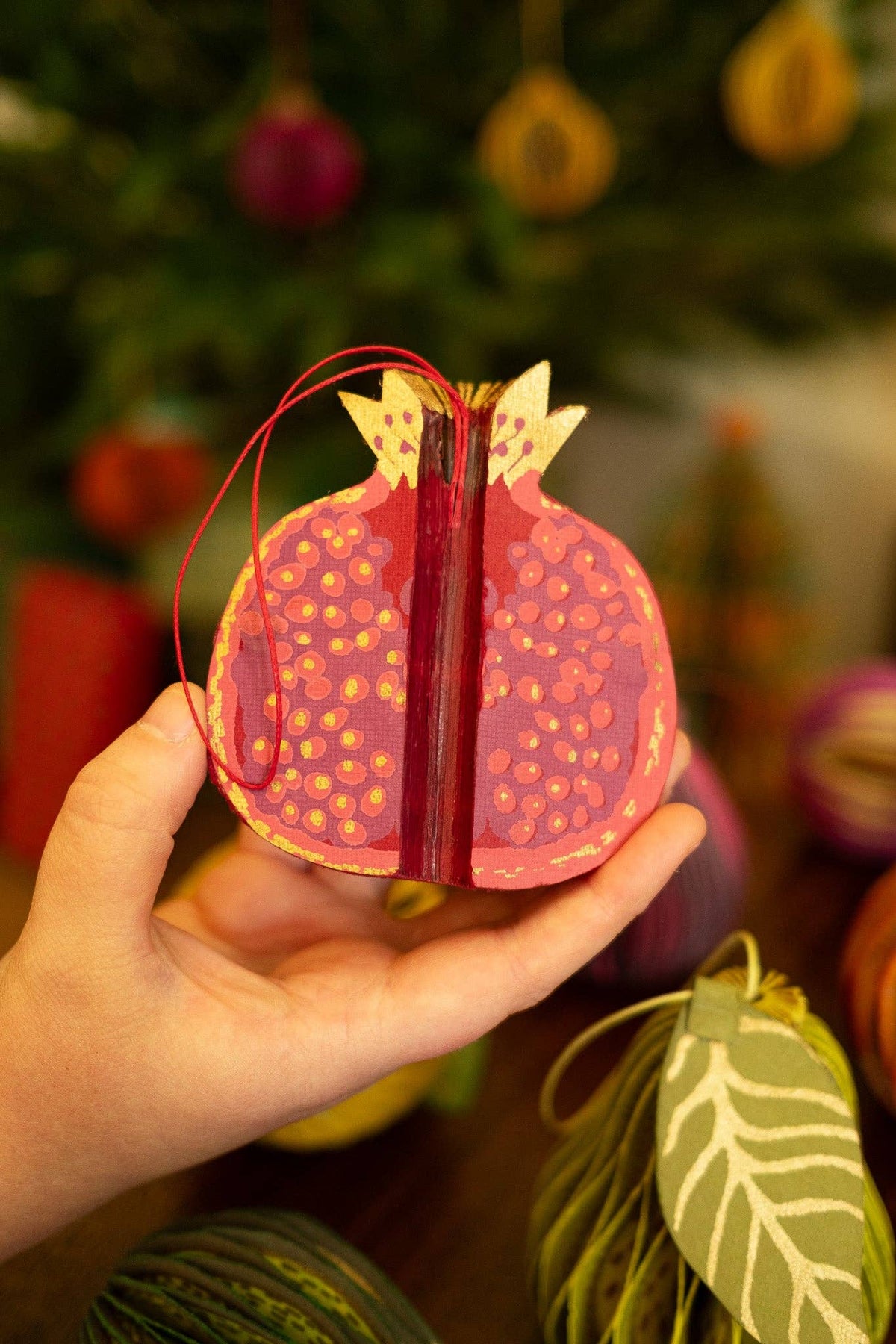 Pomegranate Honeycomb Paper Ornament