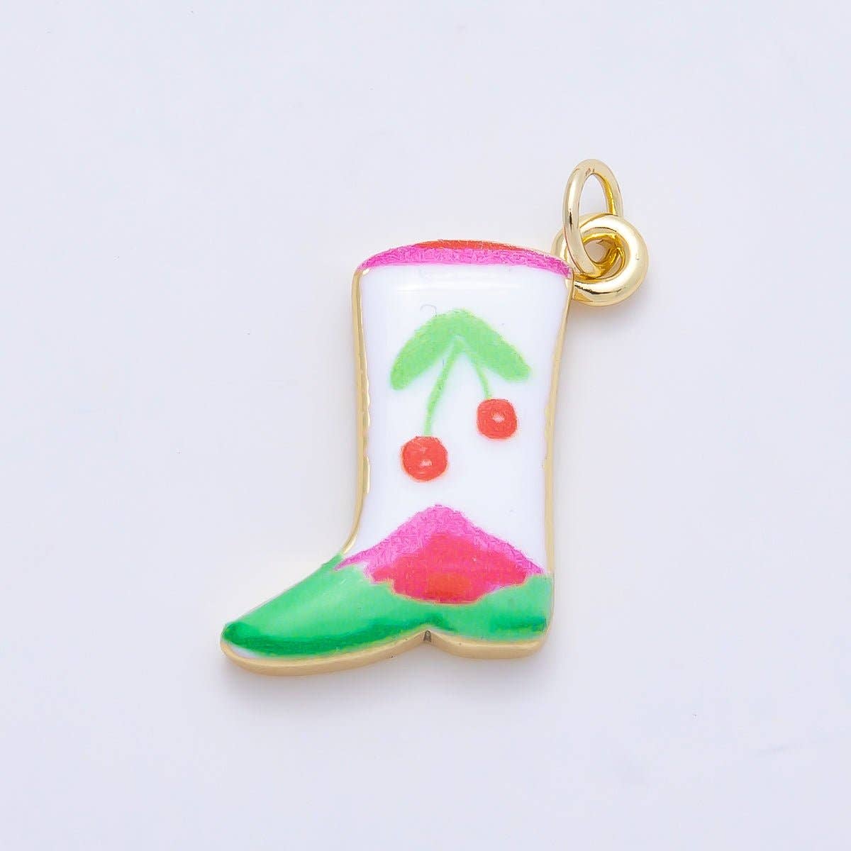 Painted Boots Enamel Charm Earrings