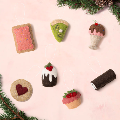 Sweet Treat Retro Felt Christmas Ornaments