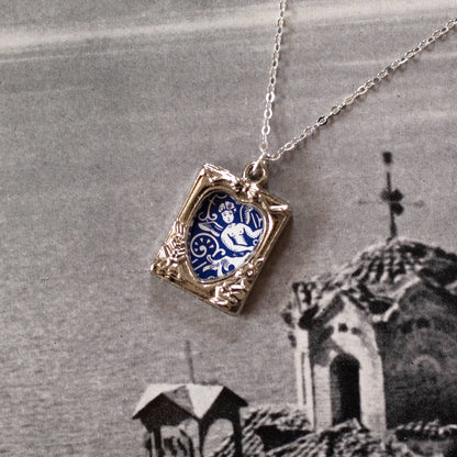 Vintage Picture Frame Pendant Necklace