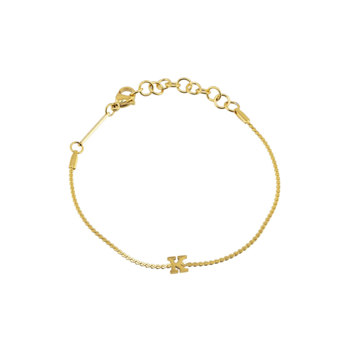 Dainty Waterproof Gold Initial Bracelet