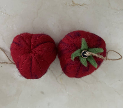 Handmade Felt "Jersey Tomato" ornament
