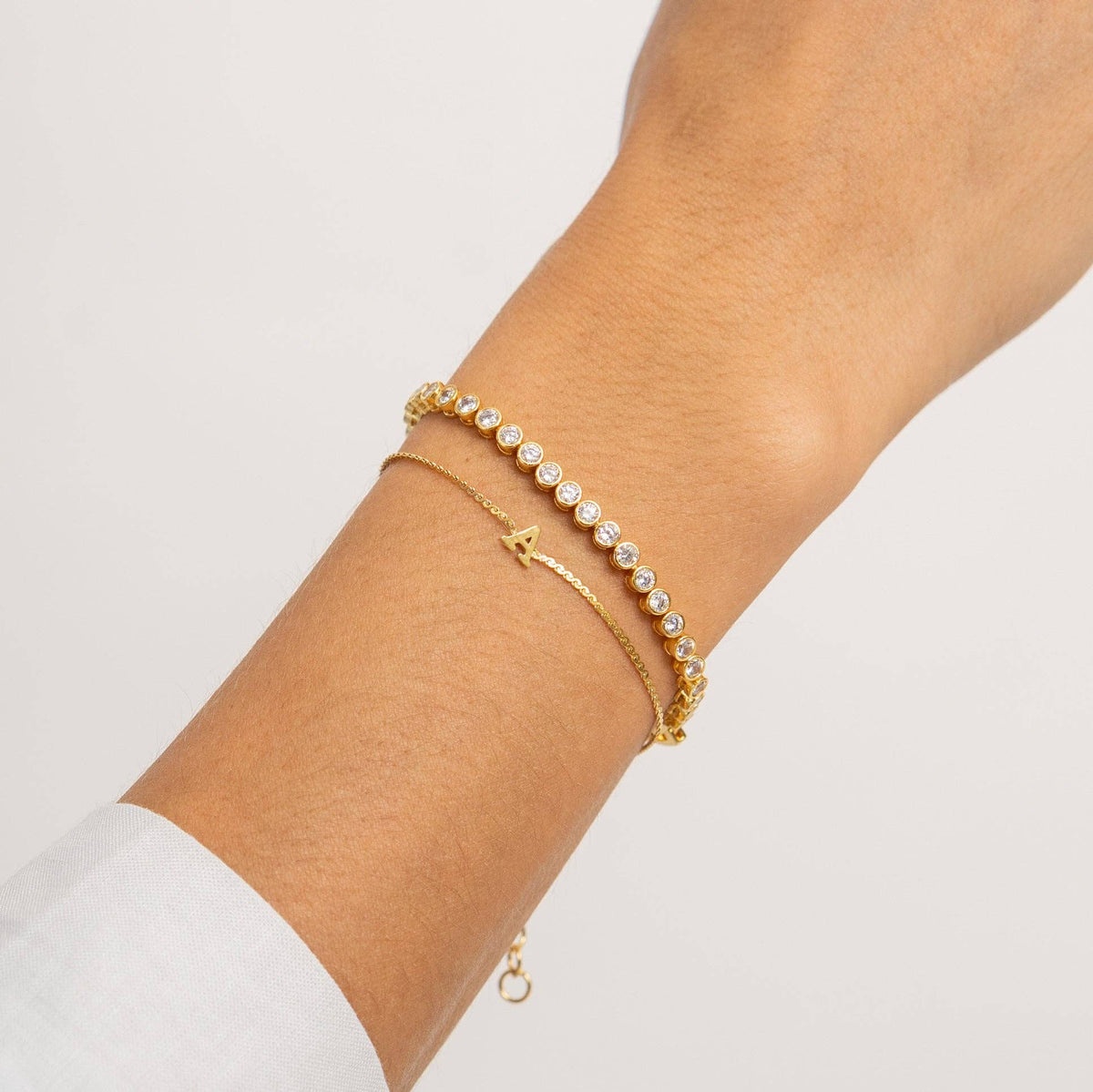 Dainty Waterproof Gold Initial Bracelet