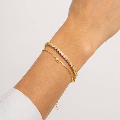 Dainty Waterproof Gold Initial Bracelet