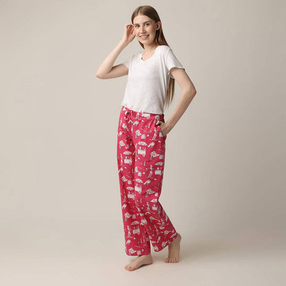 Apres Ski Print Pajama Pants, Cotton PJ Bottoms