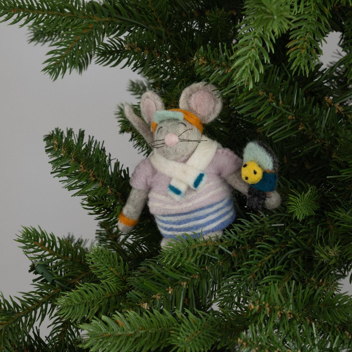 Felt Pickleball Mouse Christmas Ornament