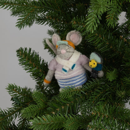 Felt Pickleball Mouse Christmas Ornament