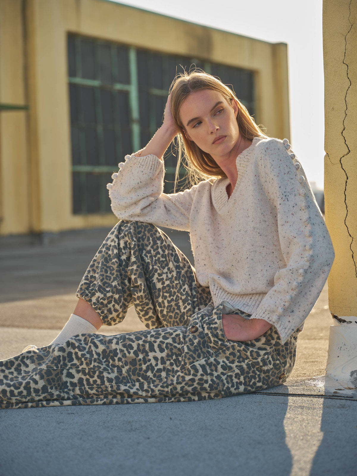 Leopard-Print Drawstring Jogger Pants