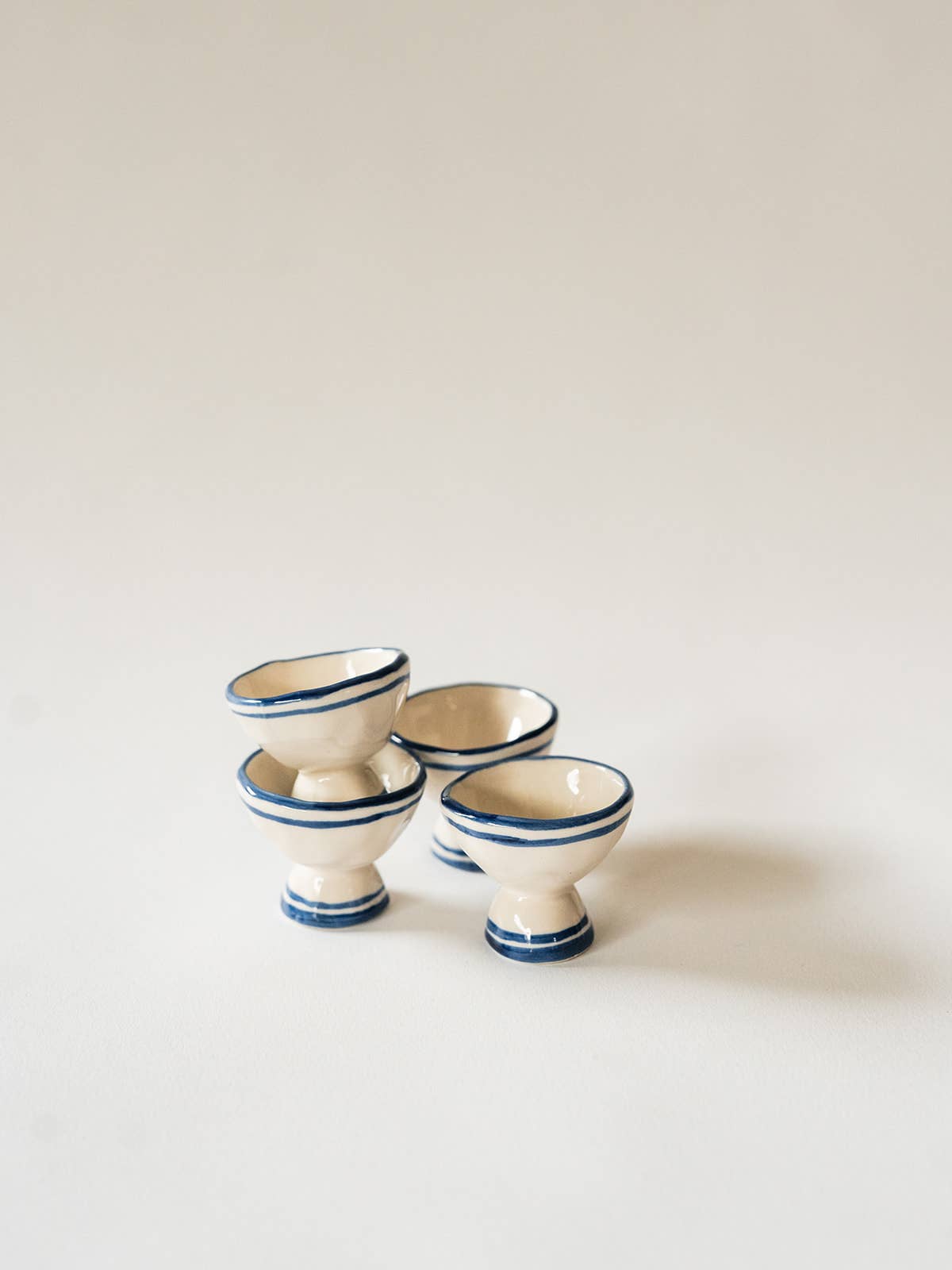Striped Rim Ceramic Egg Cup