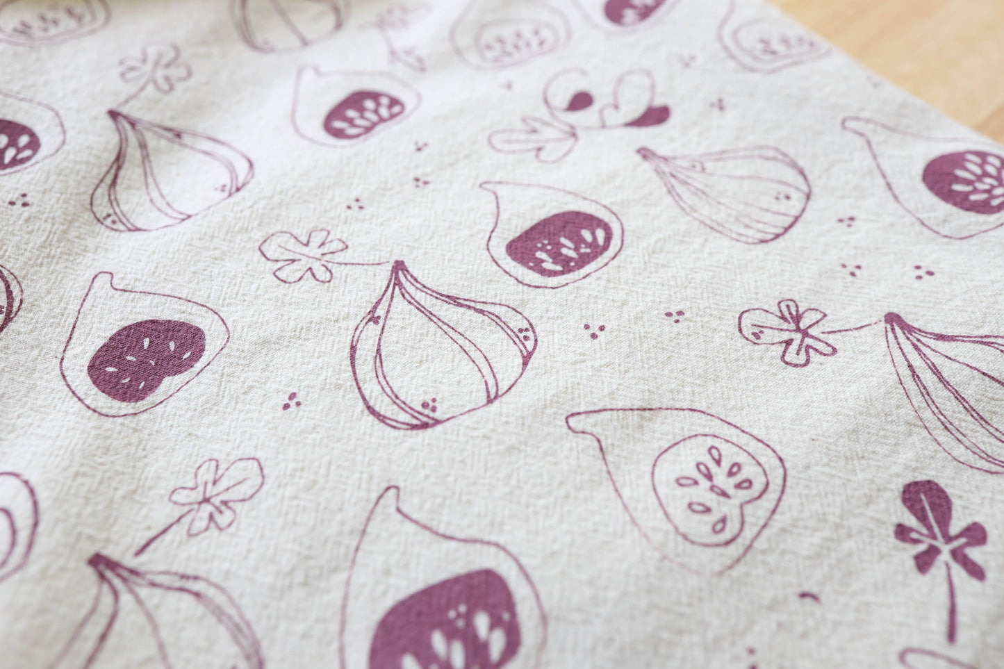 Fig, Handprinted Cotton Kitchen Towel