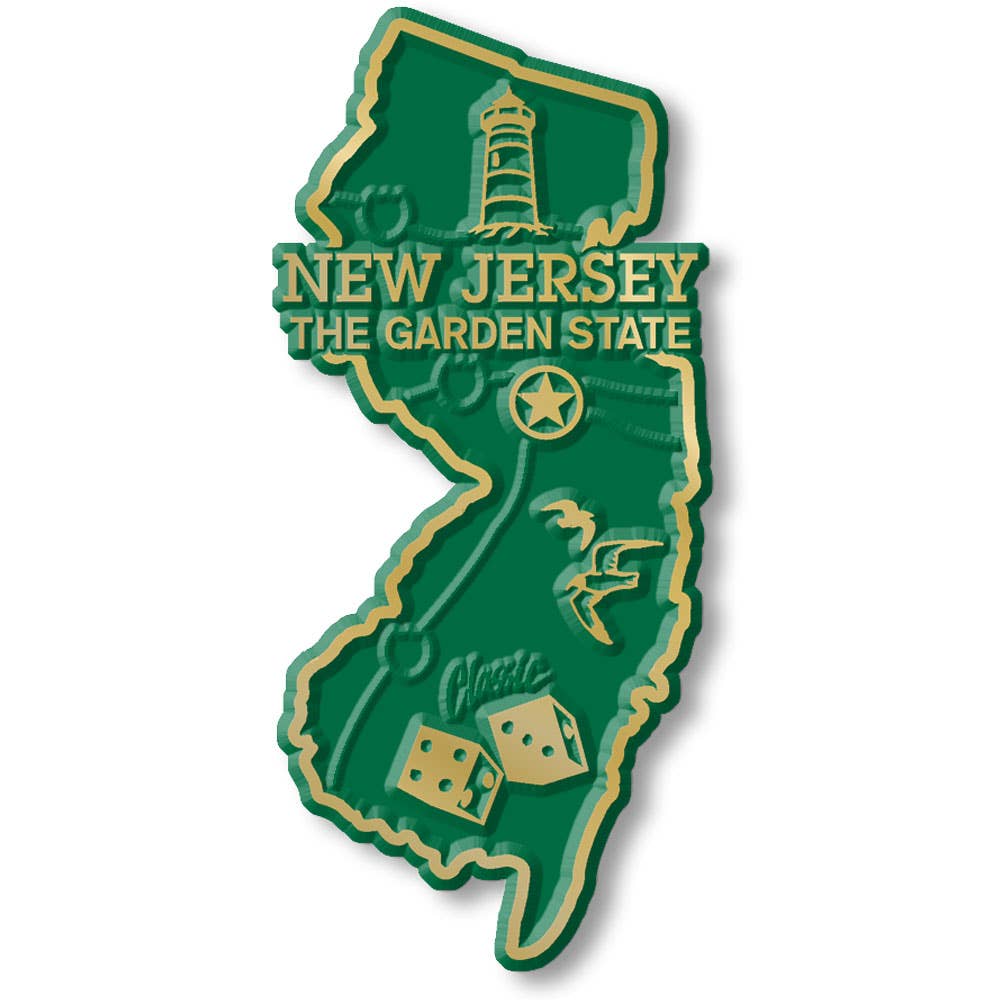 New Jersey State Map Magnet