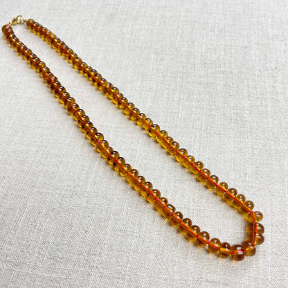 Carmel Brown Glass Hand-knotted Beaded Necklace
