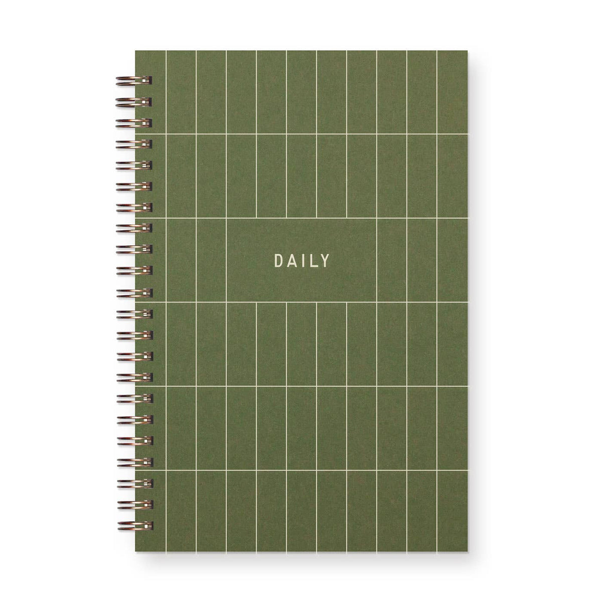 Grid Undated Weekly Planner Journal with Bronze Wire-O Binding