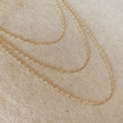 18k Gold Filled Spaced Beaded Chain Necklace
