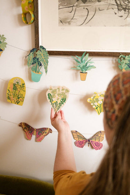 COLOURFUL BUTTERFLIES SEWN GARLAND