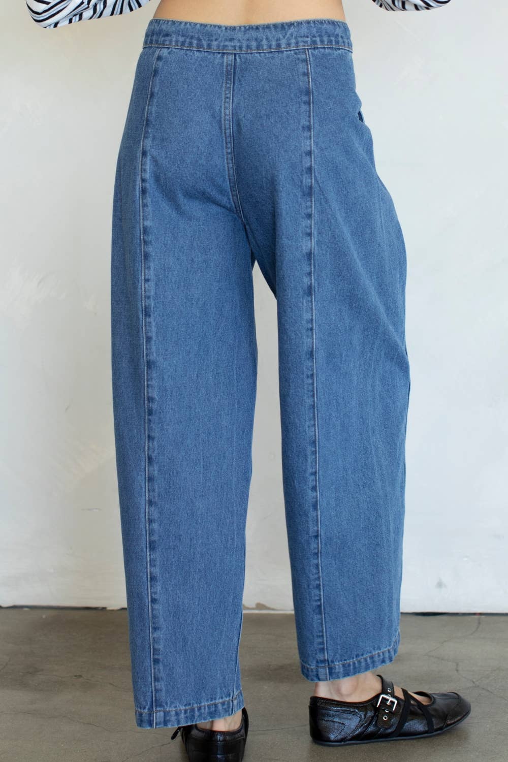 Trini Denim Barrel Jeans with Drawstring