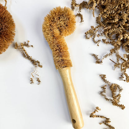 Plastic Free Coconut Fiber Dish Brush Bamboo Handle