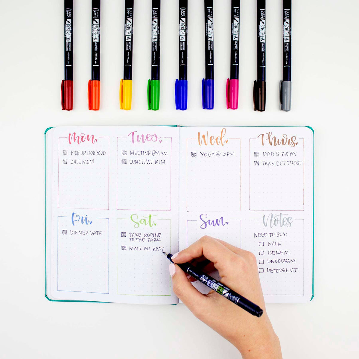 Tombow Fudenosuke Brush Pens, 10-Pack