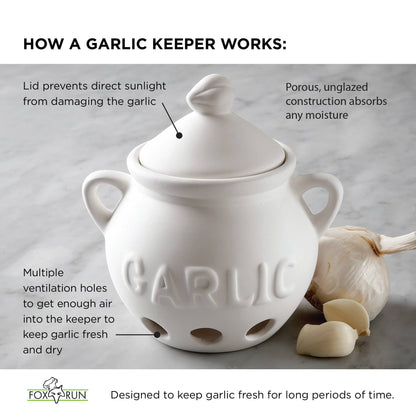 Ceramic Garlic Keeper Stoneware Garlic Storage Pot