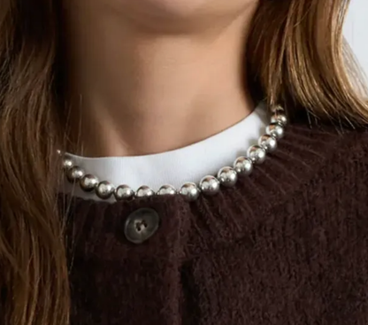 Waterproof Gold or Silver Bead Choker Necklace