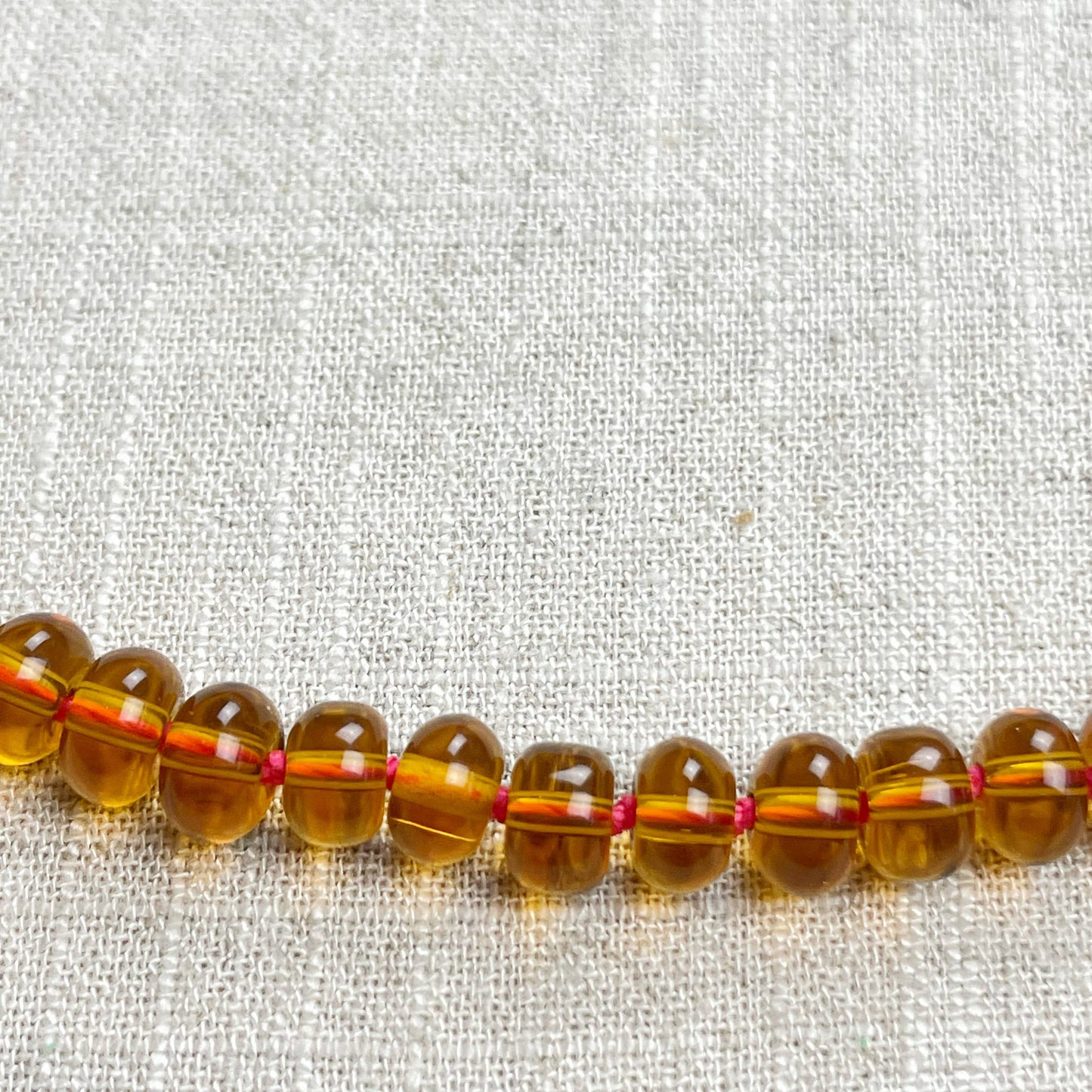 Carmel Brown Glass Hand-knotted Beaded Necklace
