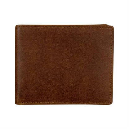 Chocolate Leather Bifold Wallet RFID Blocking Slim