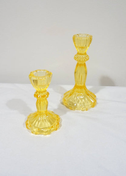 Glass Candlestick Holder, Taper Candle Stand