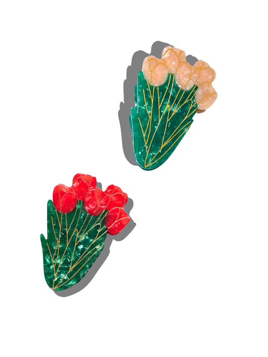 Hand-painted Tulips Flower Claw Hair Clip