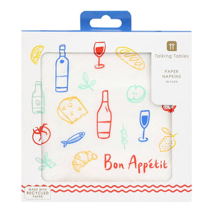 Bon Appetit Icons Paper Napkins - 20 Pack