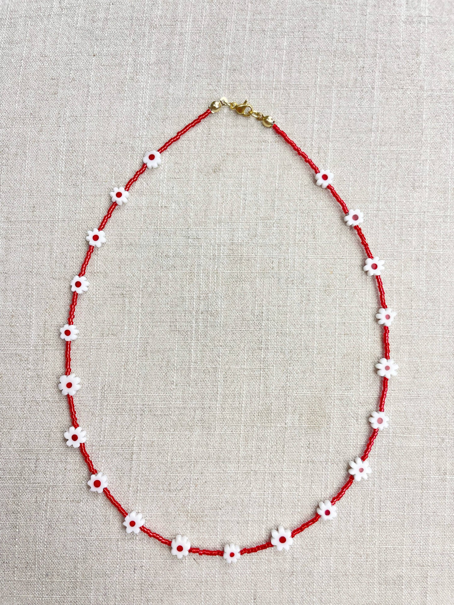 Glass Floral Beaded Delicate Necklace