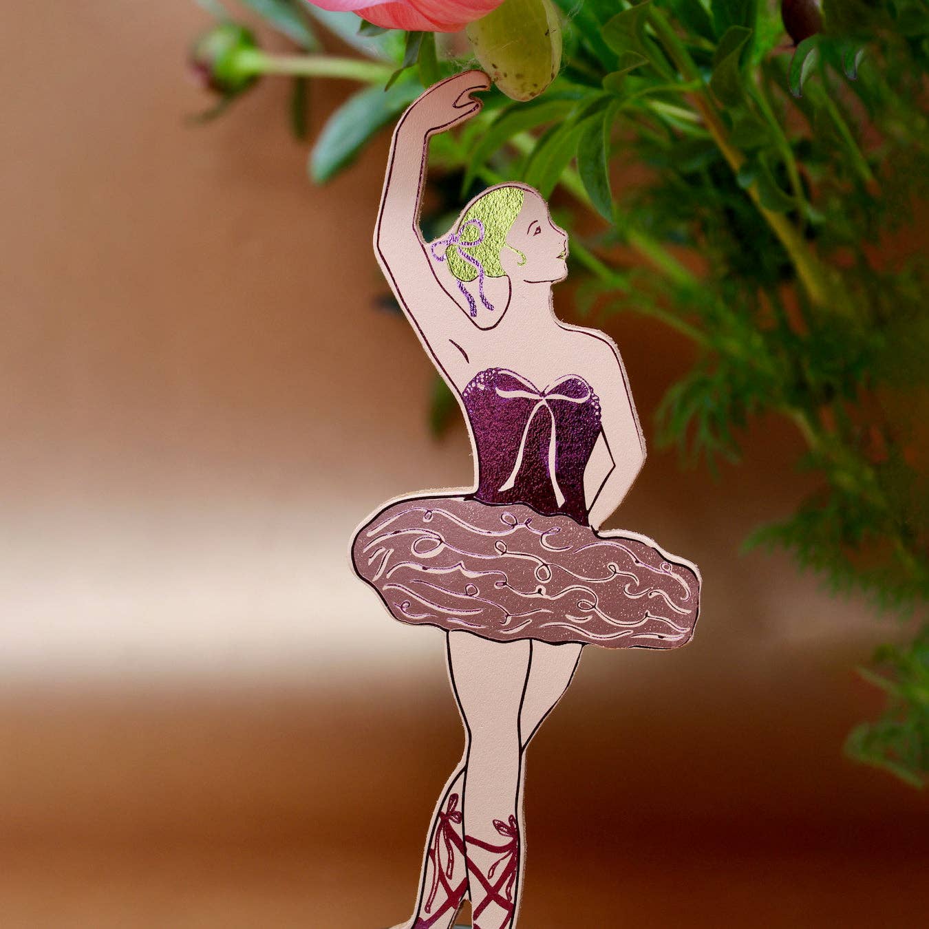 Leather Ballerina Foiled Bookmark