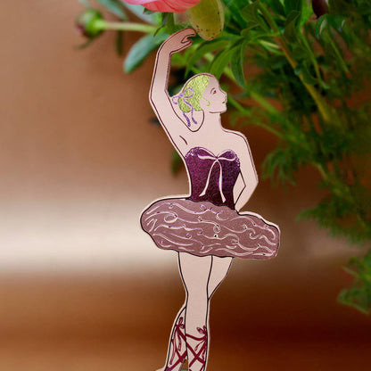 Leather Ballerina Foiled Bookmark