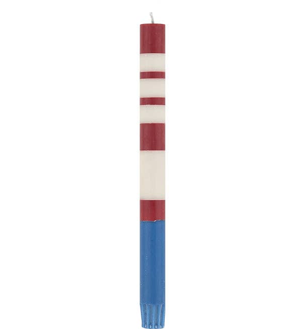 Red, Pearl, Blue Stripe Candle Stick