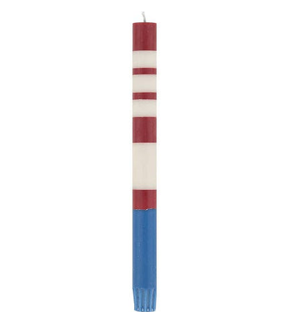 Red, Pearl, Blue Stripe Candle Stick